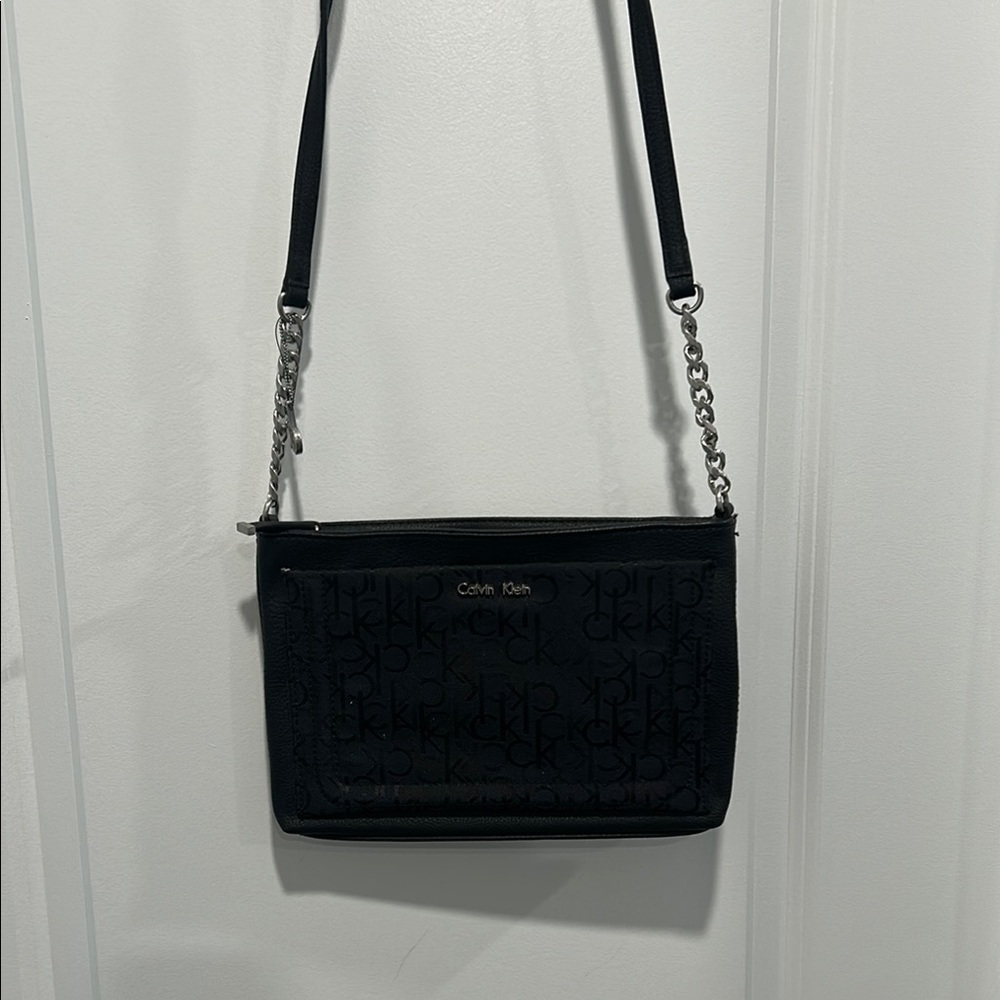 Calvin Klein Black Crossbody Bag with Chain Strap